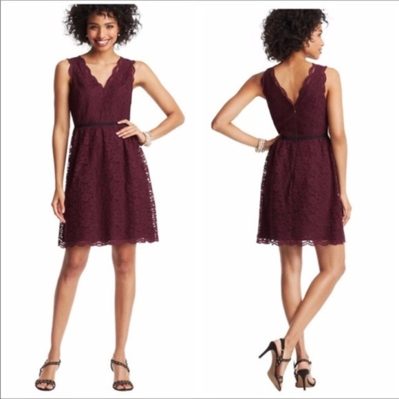 LOFT Dresses & Skirts - Burgundy lace cocktail dress BNWT